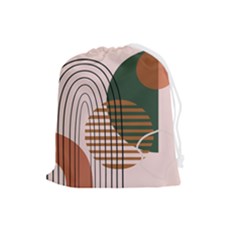 Line Forms Art Drawing Background Drawstring Pouch (large) by Maspions