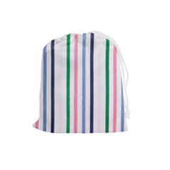 Stripes Pattern Abstract Retro Vintage Drawstring Pouch (large) by Maspions