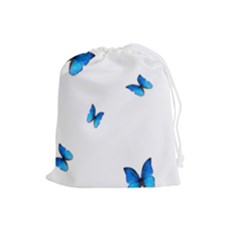 Butterfly-blue-phengaris Drawstring Pouch (large) by saad11