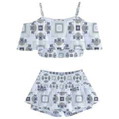 Background Pattern Retro Vintage Kids  Off Shoulder Skirt Bikini by Maspions
