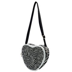 Monochrome Mirage Heart Shoulder Bag by dflcprintsclothing