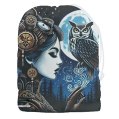 Steampunk Woman With Owl 2 Steampunk Woman With Owl Woman With Owl Strap Drawstring Pouch (3xl) by CKArtCreations
