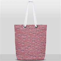 Sweet Emoji Canvas Print Pattern Full Print Rope Handle Tote (small) by dflcprintsclothing