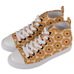 Pattern Shape Design Art Drawing Women s Mid-top Canvas Sneakers by Maspions
