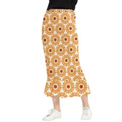 Pattern Shape Design Art Drawing Maxi Fishtail Chiffon Skirt by Maspions
