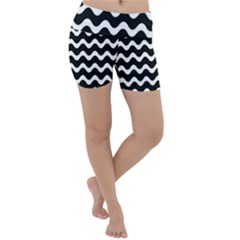 Wave Pattern Wavy Halftone Lightweight Velour Yoga Shorts by Maspions