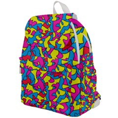 Colorful-graffiti-pattern-blue-background Top Flap Backpack by designsbymallika
