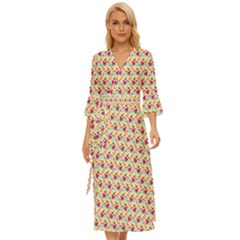 Summer Watermelon Pattern Midsummer Wrap Dress by designsbymallika