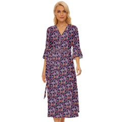 Trippy Cool Pattern Midsummer Wrap Dress by designsbymallika