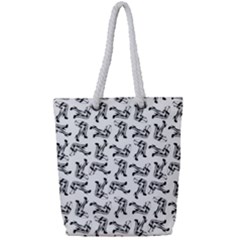Erotic Pants Motif Black And White Graphic Pattern Black Backgrond Full Print Rope Handle Tote (small) by dflcprintsclothing