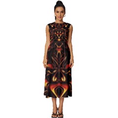 Year Of The Dragon Sleeveless Round Neck Midi Dress by MRNStudios