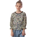 Sticker Collage Motif Pattern Black Backgrond Kids  Cuff Sleeve Top View1
