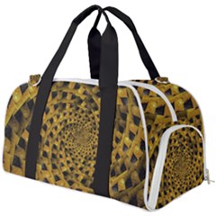 Spiral Symmetry Geometric Pattern Black Backgrond Burner Gym Duffle Bag by dflcprintsclothing