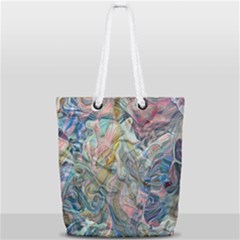 Abstract Flows Full Print Rope Handle Tote (small) by kaleidomarblingart