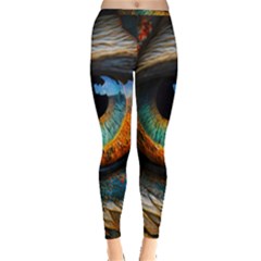 Eye Bird Feathers Vibrant Inside Out Leggings by Hannah976