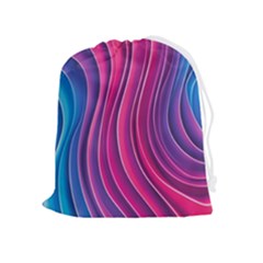 Spiral Swirl Pattern Light Circle Drawstring Pouch (xl) by Ndabl3x
