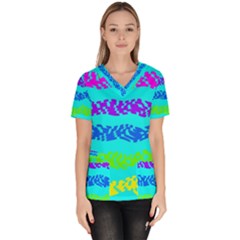 Abstract Design Pattern Women s V-neck Scrub Top by Ndabl3x