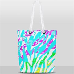 Animal Print Bright Abstract Full Print Rope Handle Tote (small) by Ndabl3x