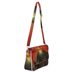 Pyramids Egypt Monument Landmark Sunrise Sunset Egyptian Shoulder Bag With Back Zipper by Proyonanggan
