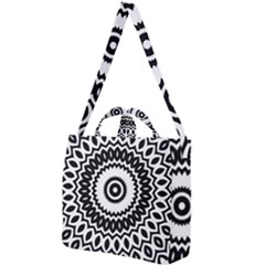 Circular Concentric Radial Symmetry Abstract Square Shoulder Tote Bag by Proyonanggan