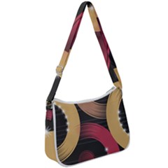 Circle Colorful Shine Line Pattern Geometric Zip Up Shoulder Bag by Proyonanggan