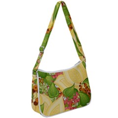 Pattern Texture Leaves Zip Up Shoulder Bag by Proyonanggan