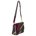 Texture Abstract Curve  Pattern Red Shoulder Bag with Back Zipper View1