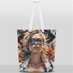 Colorful Model Full Print Rope Handle Tote (small) by Sparkle