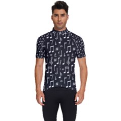 Chalk Music Notes Signs Seamless Pattern Men s Short Sleeve Cycling Jersey by Ravend