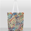 Paper Scattered Vintage Full Print Rope Handle Tote (Small) View2