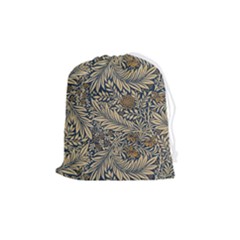 Brown Vintage Background Vintage Floral Pattern Drawstring Pouch (medium) by Ndabl3x