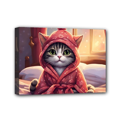 Cat 2 Mini Canvas 7  X 5  (stretched) by 2607694a
