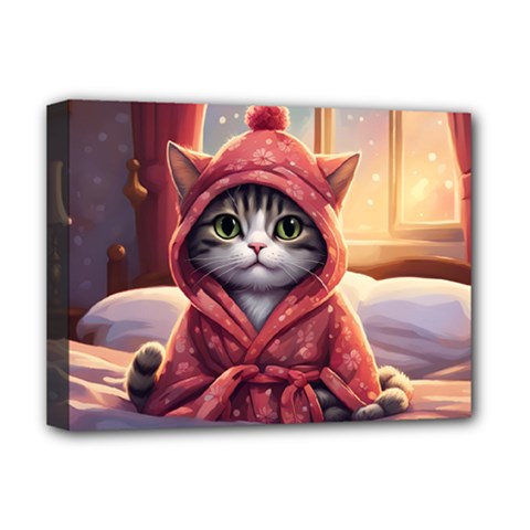 Cat 2 Deluxe Canvas 16  X 12  (stretched)  by 2607694a
