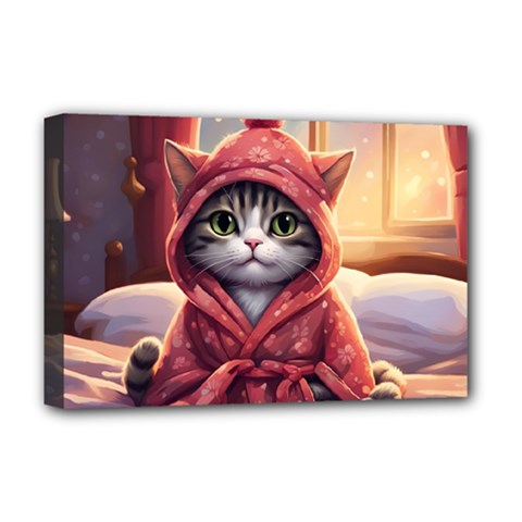 Cat 2 Deluxe Canvas 18  X 12  (stretched) by 2607694a