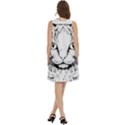 Cat - Artistic Paper Cut Round Neck Sleeve Casual Dress With Pockets View4