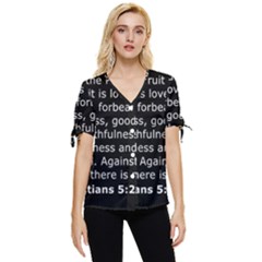 Galatians 5 Bow Sleeve Button Up Top by RiverRootz