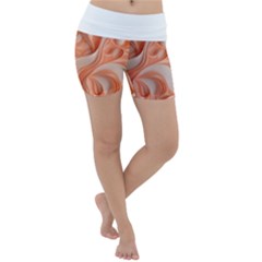 Peach Fuzz Elegant Print Abstract Design Lightweight Velour Yoga Shorts by dflcprintsclothing