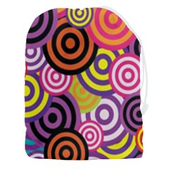 Abstract Circles Background Retro Drawstring Pouch (3xl) by Ravend