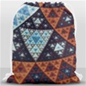 Fractal Triangle Geometric Abstract Pattern Drawstring Bag (Large) View1