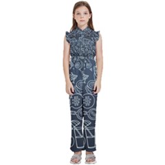 Internet Planet Drink Computer Kids  Sleeveless Ruffle Edge Band Collar Chiffon One Piece by Proyonanggan
