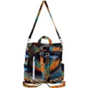 Eye Bird Feathers Vibrant Crossbody Backpack View3