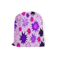 Inks Drops Black Paint Design Drawstring Pouch (large) by Hannah976
