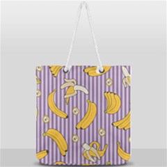 Pattern Bananas Fruit Tropical Seamless Texture Graphics Full Print Rope Handle Tote (large) by Bedest