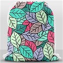 Pattern Leaves Background Nature Drawstring Bag (Large) View2