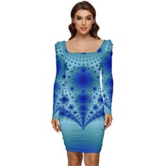 Pattern 2 Women Long Sleeve Ruched Stretch Jersey Dress by 2607694c