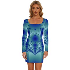 Pattern 2 Long Sleeve Square Neck Bodycon Velvet Dress by 2607694c