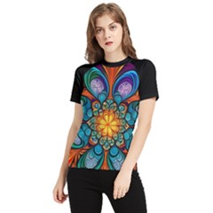 Schwarz Bunt Women s Short Sleeve Rash Guard by 2607694c