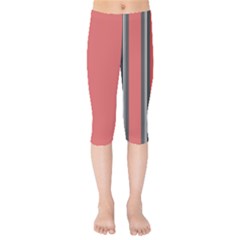 Rosa Grau Streifen Kids  Capri Leggings  by 2607694c