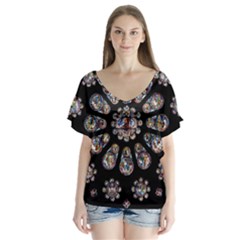 Photo Chartres Notre Dame V-neck Flutter Sleeve Top by Bedest