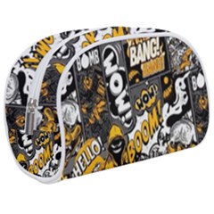 Boom Bang Art Crazy Drawing Graffiti Hello Retro Sayings Yellow Make Up Case (medium) by Bedest